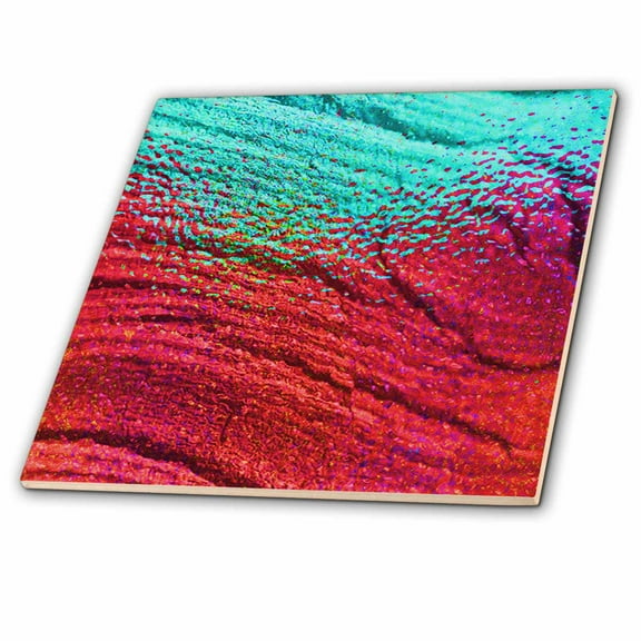 3dRose, Turquoise Red Speckled Wood, 8 Inch Ceramic Tile