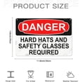 thumbnail image 7 of Metal Sign, Danger Sign - HARD HATS AND SAFETY GLASSES REQUIRED, Waterproof, Fade and Scratch Resistant, safety signs, equipment Warning signs, etc, 7 of 7