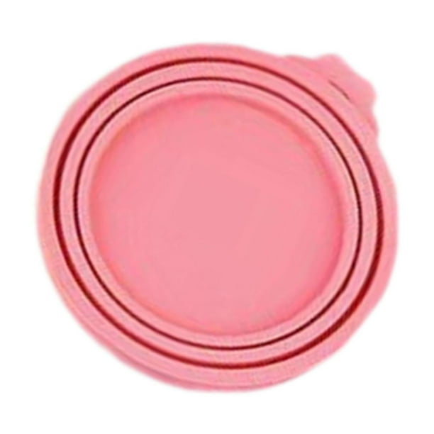 Tapa de lata de comida, sellador de tapa enlatada, latas de almacenamiento que se adaptan a la mayoría de tamaños estándar, tapa de silicona para lata Rosa