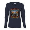 thumbnail image 2 of Main Street of America Route 66 Bike Motorcycle Cars and Trucks Womens Graphic Long Sleeve T-Shirt, Navy, 2XL, 2 of 3