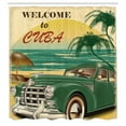 thumbnail image 3 of Ambesonne Tropical Shower Curtain, Cuba Beach Ocean Palm, 69"Wx84"L, Green Cream Yellow, 3 of 5