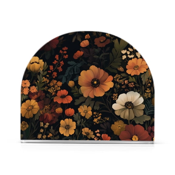 Yayeee Napkin Holder for Table Kitchen Paper Tissue Organization, Dark Floral Pattern