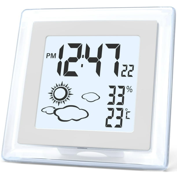 Reloj despertador VOILEIPAGI con batería digital con luz de fondo y temperatura