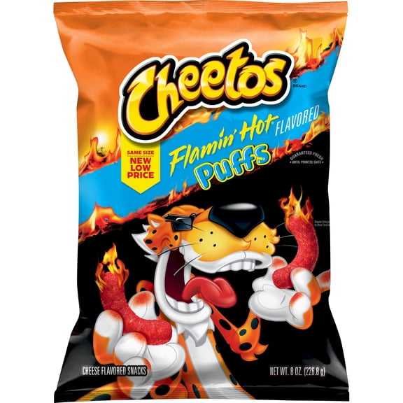 Cheetos Puffs Flamin' Hot Cheese Flavored Snacks, 8 oz (Packaging may vary)