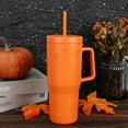 thumbnail image 6 of Way to Celebrate Halloween 30 oz Plastic Double Wall Embossed Pumpkin Tumbler with Straw and Handle, Orange Pumpkin, 6 of 6