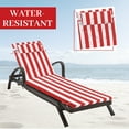 thumbnail image 2 of Outdoor Lounge Chair Cushion, 72×21 in Waterproof Patio Replacement Cushions with Headres, 3 in High-Density Sponge for Lawn Pool （4pc, Red white stripes）, 2 of 6