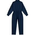 thumbnail image 5 of Sholeno Big Girls Stand Collar Jumpsuit with Pockets Mechanic Boiler Suit One Piece Romper Coverall Dungarees Navy Blue 12, 5 of 6