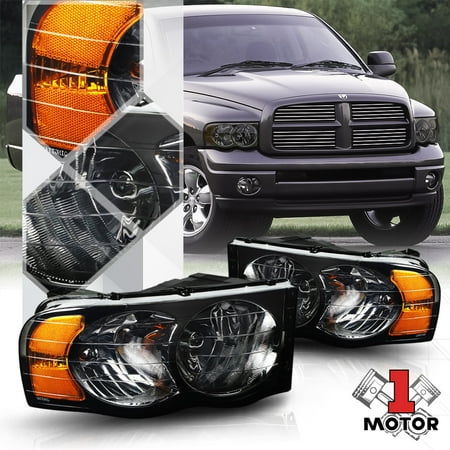 Smoke Tinted Headlight Amber Signal Reflector For 02 05 Dodge Ram Smoke Tinted Headlight Amber Signal Reflector For 02 05 Dodge Ram 1500 2500 3500 03 04