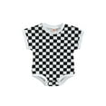 thumbnail image 1 of Coduop Infant Baby Boy Girl Sweatshirt Romper Oversized Short Sleeve Plaid Jumpsuit, 1 of 7