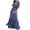 Blue, variant on asdoklhq Holiday Dresses for Women 2025 Women's Fashion Casual-Neck Solid Color Short Sleevel Waist Up Dress Dress Blue XL