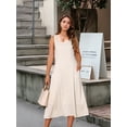 thumbnail image 2 of DARING DIVA Sleeveless Loose Flowy Midi Tank Beach Dress M Beige, 2 of 8