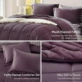 thumbnail image 5 of Plush Comforter Set Full Size Purple, Flannel Velvet Comforter Sets 7 Pieces Bed in a Bag, Soft Warm Winter Bedding Set with Sheets, Pillowcases & Shams, 5 of 14
