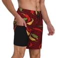 thumbnail image 2 of Naloa Hot Chili Print Men Swim Trunks with Compression Liner ,Board Shorts,Men's Swim Shorts with Drawstring and Elastic Waistband-Medium, 2 of 6