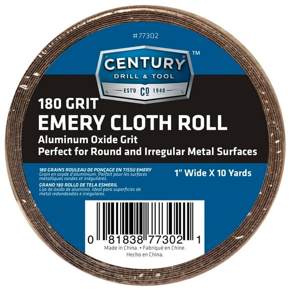 Century Drill & Tool 77302 Emery Cloth Shop Roll, 180 Grit