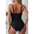 thumbnail image 4 of Minjewel Pleated One-Piece Swimsuit for Women: Adjustable Straps and Ruched Design,Slimming Beachwear with High Waist Tummy Control,Black,XL, 4 of 7
