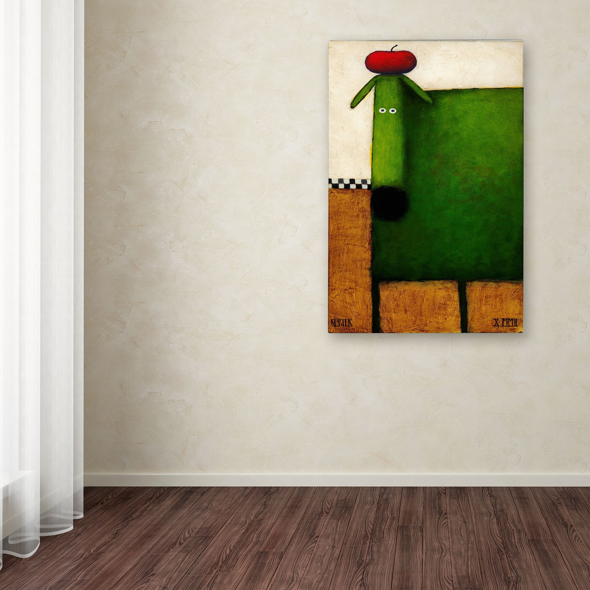 Trademark Fine Art 'Green Dog' Canvas Art by Daniel Patrick Kessler