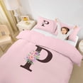 thumbnail image 3 of Erosebridal Teens Spring Garden Rose Twin Bedding,Girls Flower P Letter Monogrammed Duvet Cover Set,Pink Reversible,2pcs,No Comforter, 3 of 5
