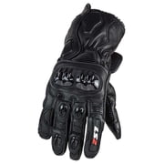 LS2 USA Men's Swift Perforated Leather Full-Finger Motorcycle Gloves - Black (L)