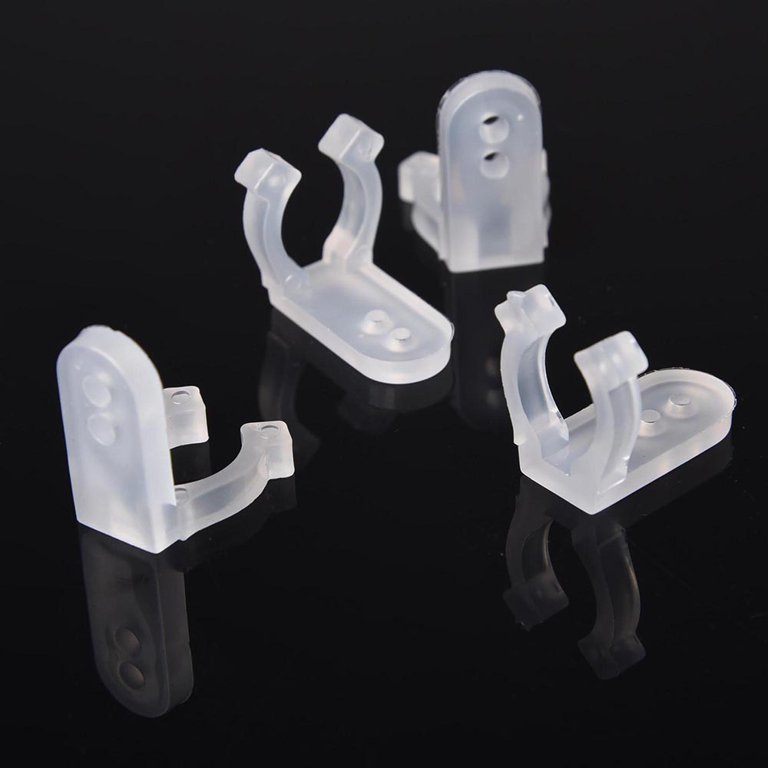 DELight 50pcs 1/2 13mm Clear PVC LED Rope Light Holder Wall Mounting Clips  Accessories Acc Standard Size 