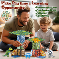 thumbnail image 4 of Little Pi Dinosaur Building Magnetic  Tiles for Kids Ages 3-8 – STEM, 50 Pcs, 4 of 8