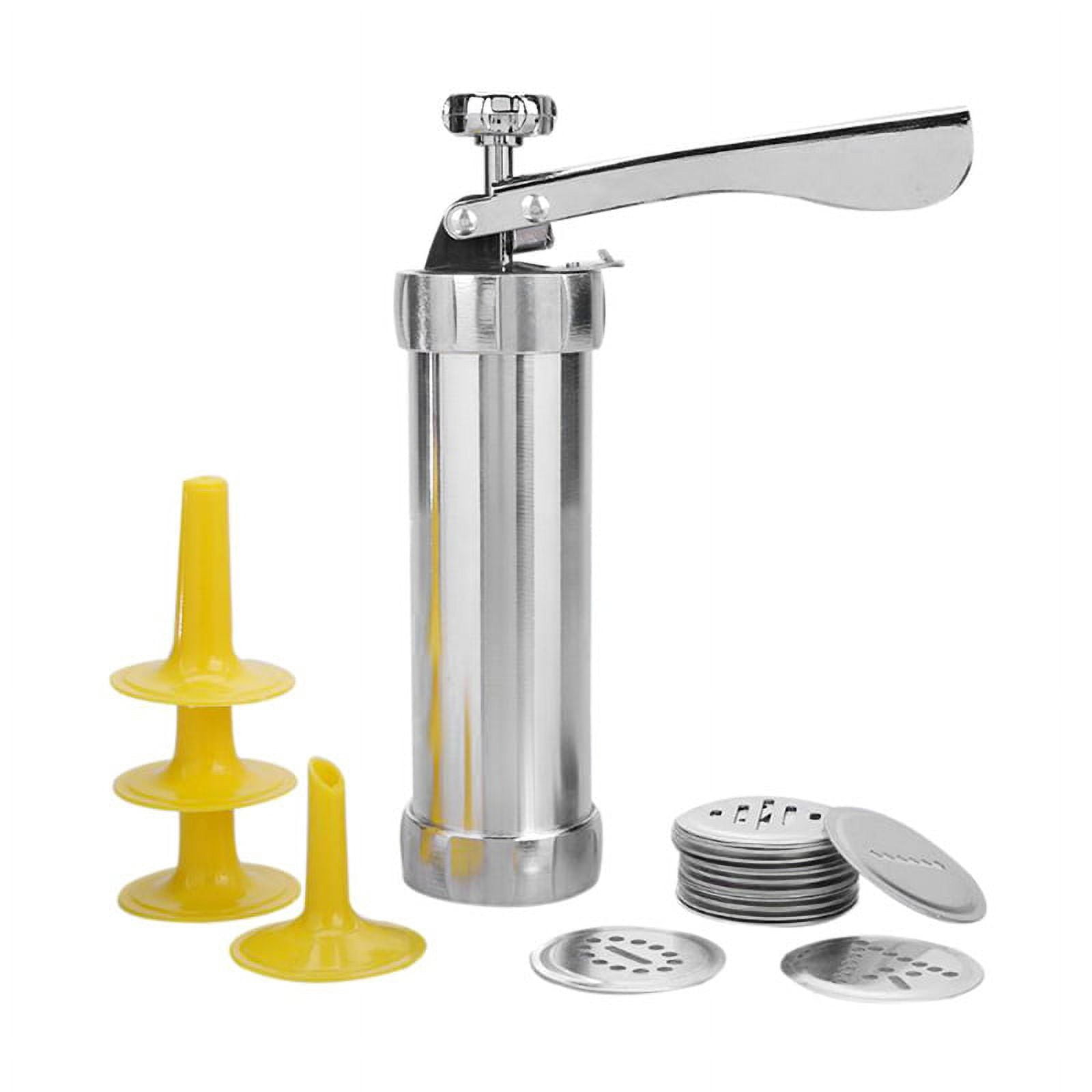 Littleduckling Cookie Press Stainless Steel Cookie Press Gun Kit Biscuit Maker and Churro Maker Cookie Press Machine with 20 Cookie Discs 4 Nozzles