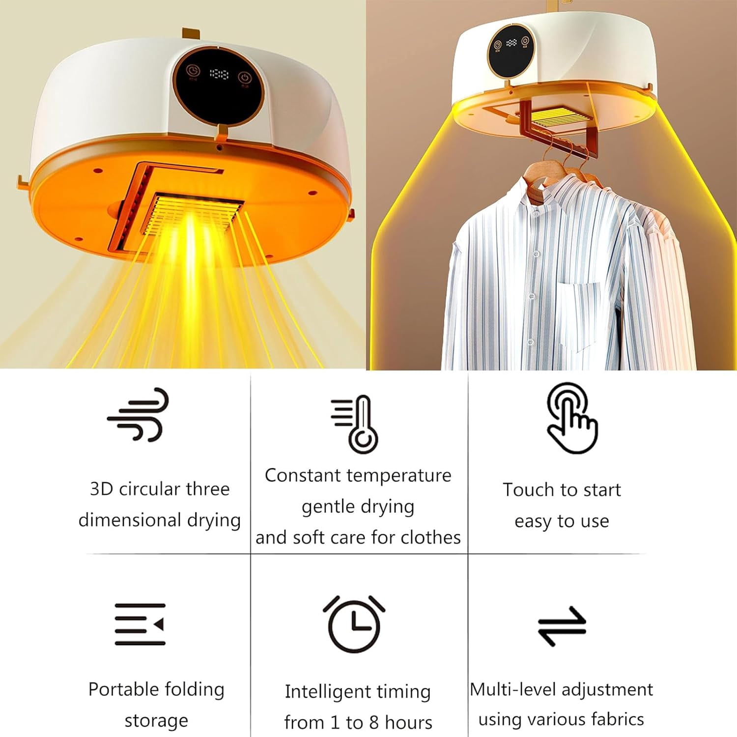 Upgraded Automatic Ironing Machine, Inflatable Shirt Ironing Machine with Garment Steamer & Folding System, Wireless Remote Control for Travel, Home, Apartment
