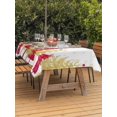 thumbnail image 2 of Outdoor Tablecloth with Umbrella Hole and Zipper, Christmas Tree Rectangle Table Cloth 60x84 Inch Waterproof Tablecloth, Red Xmas Tree Winter Snowflakes Abstract Picnic Table Cover for Patio Camping, 2 of 7