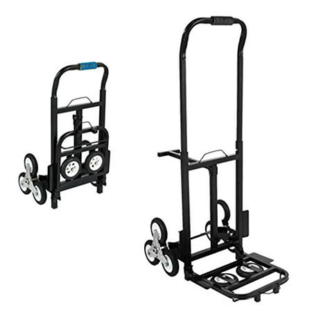BestEquip Portable 330 LBS Capacity Stair Climbing Cart 30 Inch Folded Height Stair Climber Hand Truck with Three-wheel Chassis and Two Spare Wheels for Easy