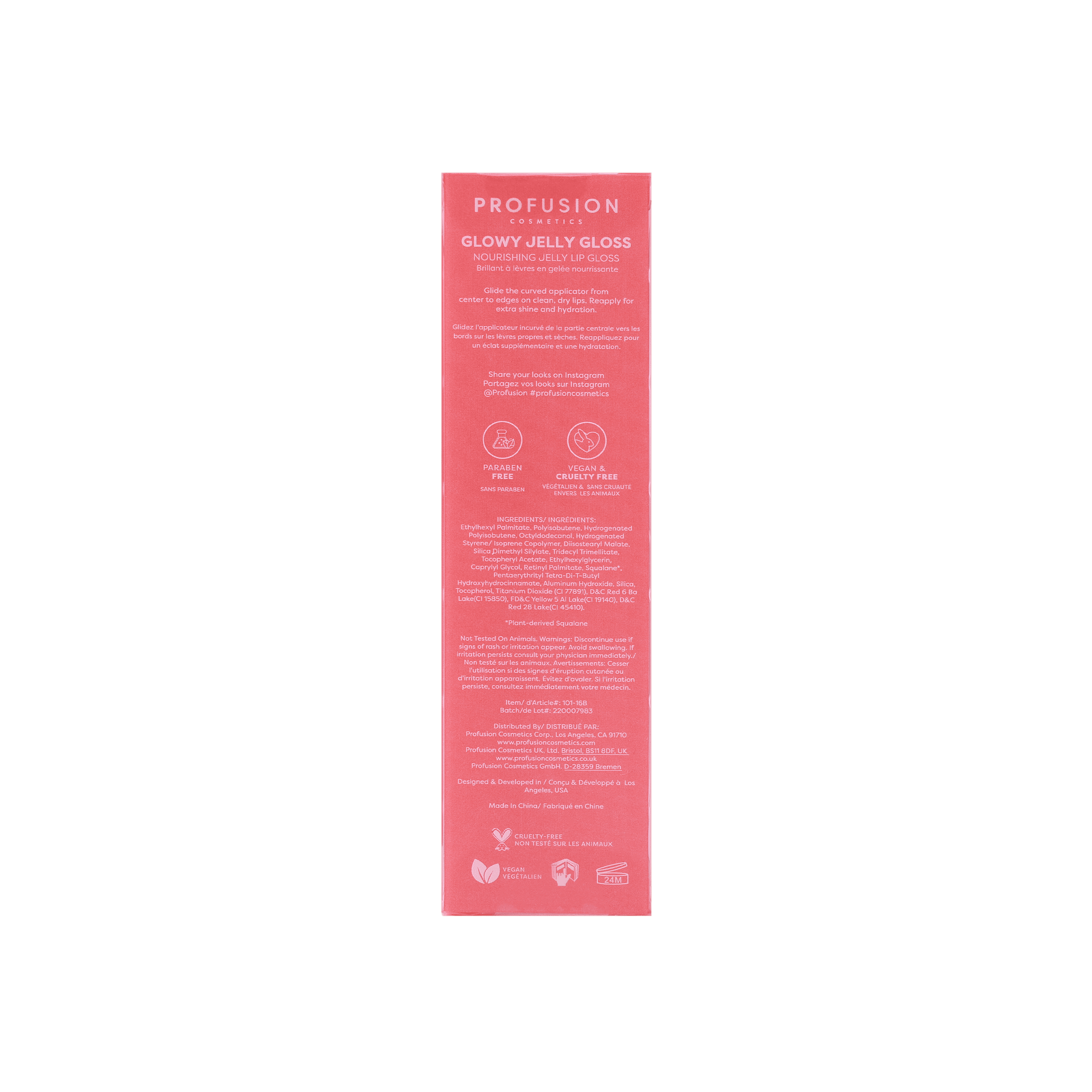 Profusion Cosmetics Glowy Jelly Lip Gloss - Grapefruit Jelly