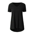 thumbnail image 5 of Mohiass Womens Long Tunics or Tops to Wear with Leggings Short Sleeve Blouses Shirts Black 4XL, 5 of 5