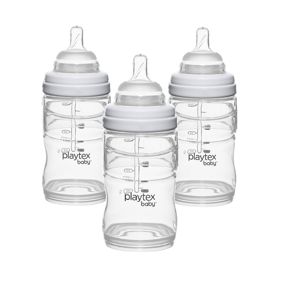 Playtex Baby Nurser with Dropins Liners Baby Bottle, 4 oz, 3 pk
