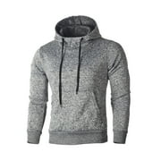 Yuyuzo Hoodies for Men Fleece Lined Sweatshirts Drawstring High Neck Long Sleeve Comfy Pullover Top