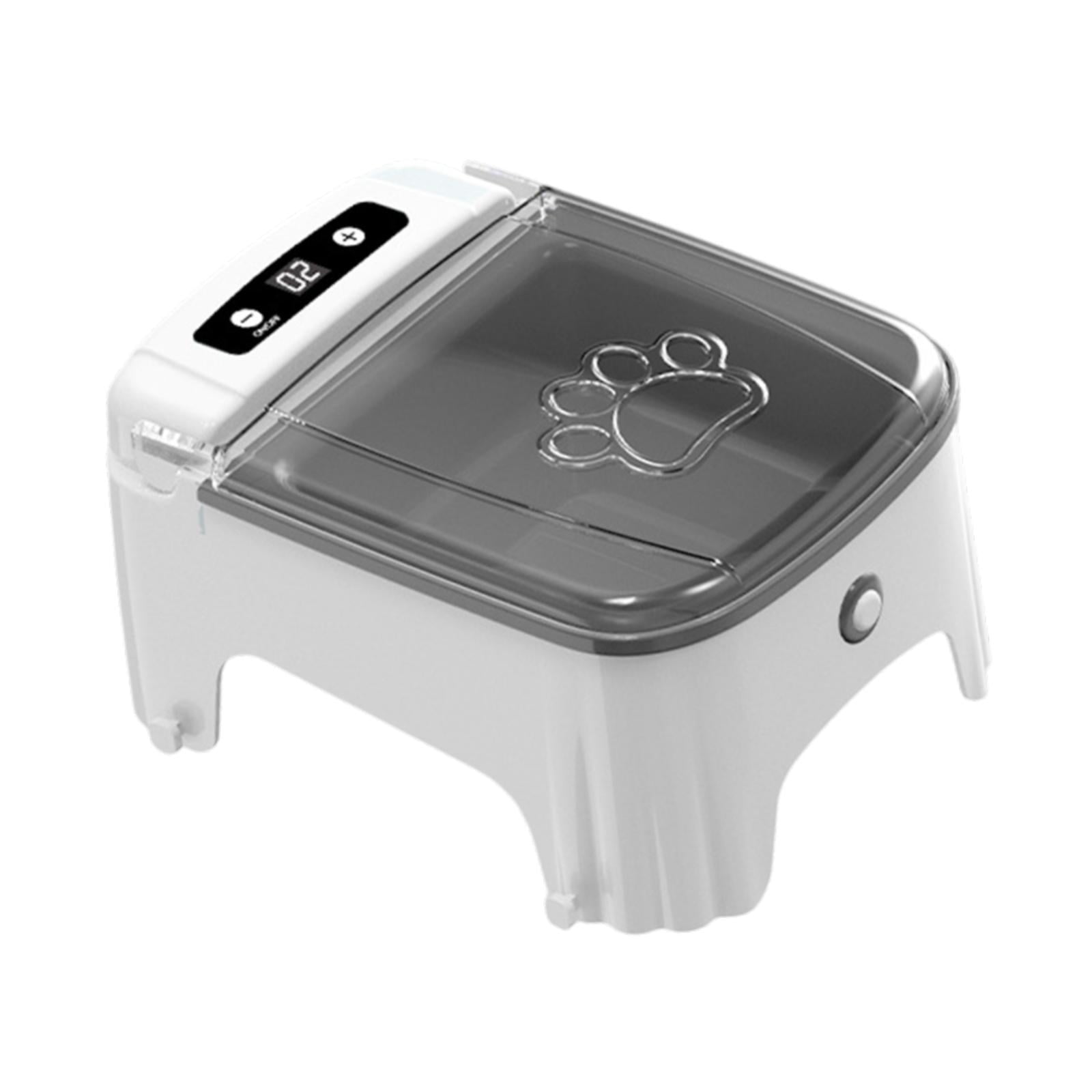oshhni Automatic Timed Cat Feeder Cat Timed Feeding for Kittens Dry Food Small Dogs Grey