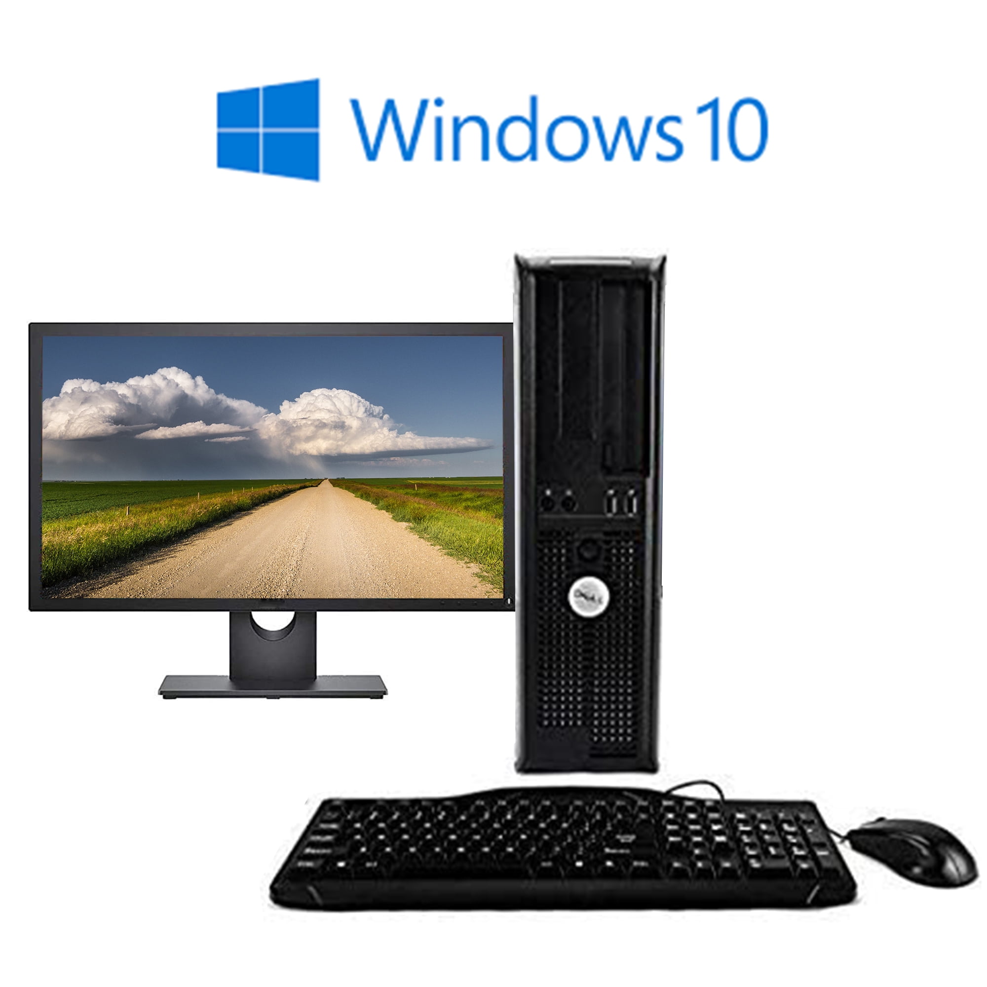 Dell Optiplex 780 Windows 10 Pro Premium Desktop PC Tower Core 2 Duo   Processor 16GB RAM 2TB Hard Drive DVD-RW Wifi with a 19