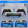 thumbnail image 2 of Support Mural pour Chargeur de Console pour PS5 et PS5 Slim, Support de Casque avec Barre Lumineuse RGB, 2 of 9