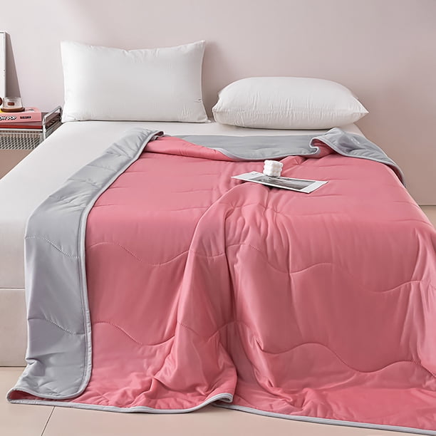 Solid Color Wavy Comforter Cool Touch Air Conditioning Quilt Soft Breathable Summer Blanket For Bedroom