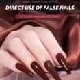 thumbnail image 4 of 24 Pcs/set Long Ladder Ballet Wearing Nail Patch Solid Color Diy Fake Nail Art Decoration Yellow, 4 of 7
