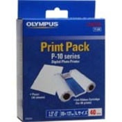 Olympus Print Pack For P-10 Digital Photo Printer, 40 Photo 4" x 6", Ribbon, Sheet