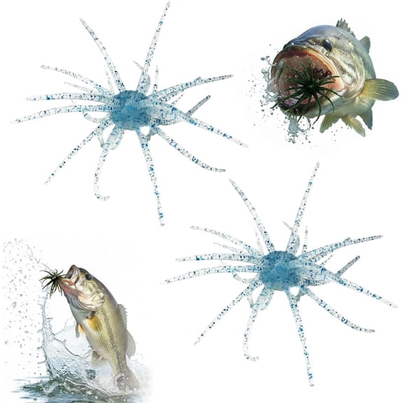2Pcs Simulation Sea Urchin Fishing Lures – Soft Artificial Baits with Water Balloon Floats for Bass, Snakehead, Mandarin Fish & Catfish(1Set, B)