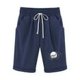 thumbnail image 2 of LYXSSBYX Womens Shorts with Pockets Clearance Women's Shorts Cotton and Linen Fashionable Printing Elastic Waist 5-inch Pants Drawstring 5-inch Shorts, 2 of 4