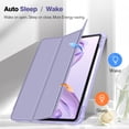 thumbnail image 3 of Fintie SlimShell Case for iPad Air 13-inch (M3) 2025, (M2) 2024 - Lightweight Soft TPU Translucent Frosted Back Cover with Pencil Holder, Lilac Purple, 3 of 10