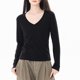 thumbnail image 4 of Blusa de manga larga,Blusa informal de cuello en V para mujer, manga larga, corte holgado, mezcla de poliéster y elastano, ideal para el hogar o la oficina, sopatenor, 4 of 7