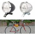 thumbnail image 1 of Luz para bicicleta, faro delantero para bicicleta, lámpara para bicicleta, linterna, advertencia de seguridad, vintage, 3 LED, retro, lámpara para bicicleta plateada, 1 of 5