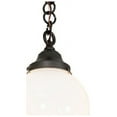 thumbnail image 4 of Meyda Tiffany 227733 8 Inch Wide Revival Schoolhouse Mini Pendant   Craftsman Brown Finish with White Glass, 4 of 6