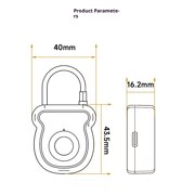 Fingerprint Smart Padlock Lock, Biometric Metal Keyless Thumbprint Lock, Waterproof, USB Rechargeable, for Gym Locker, School Locker, Luggage, Backpack, Suitcase