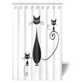 thumbnail image 1 of ABPHQTO Amante de los gatos Cortina de ducha Silueta de gato Mamá y niños Animales Simplicidad Tela decorativa de Halloween Conjunto de cortina de ducha de baño 120x180 cm, 1 of 3