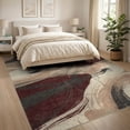 thumbnail image 3 of ODIKA 8'x10' Washable Area Rug Non-Slip Chair-Friendly Mat Bathroom Way Painterly Asymmetrical Flowing Forms Scattered Stairs for Dining Room, Large Office, Lounge, 3 of 7