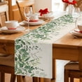 thumbnail image 5 of Green Leaves Table Runner - 48 Inch Long Summer Botanical Cotton and Linen Blended Dress Scarves Farmhouse Table Runner for Kitchen Dining, Coffee Table, 13" x 48", 5 of 8