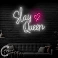 thumbnail image 2 of C-CRAFT Slay Queen Neon Sign LED Light 25 inch for Women's Day Girl Club Wall Art Decor, 2 of 5