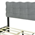 thumbnail image 6 of Platform Bed Full/Queen Bed Frame With LED Lights Metal Legs Velvet Headboard & Footboard No Box Spring Needed Easy Assembly, 6 of 9